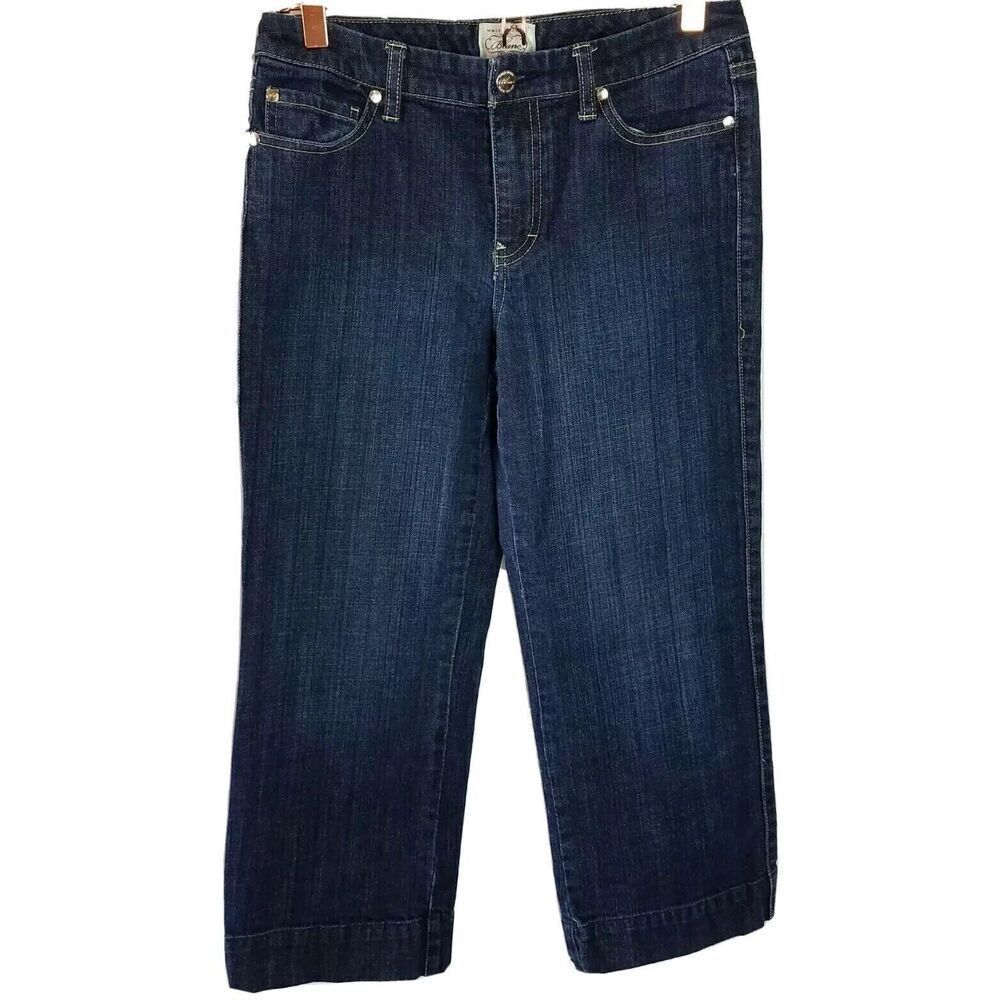 White House Black Market Embellished Jeans Blanc Size 4 Dark Wash 5 Pockets